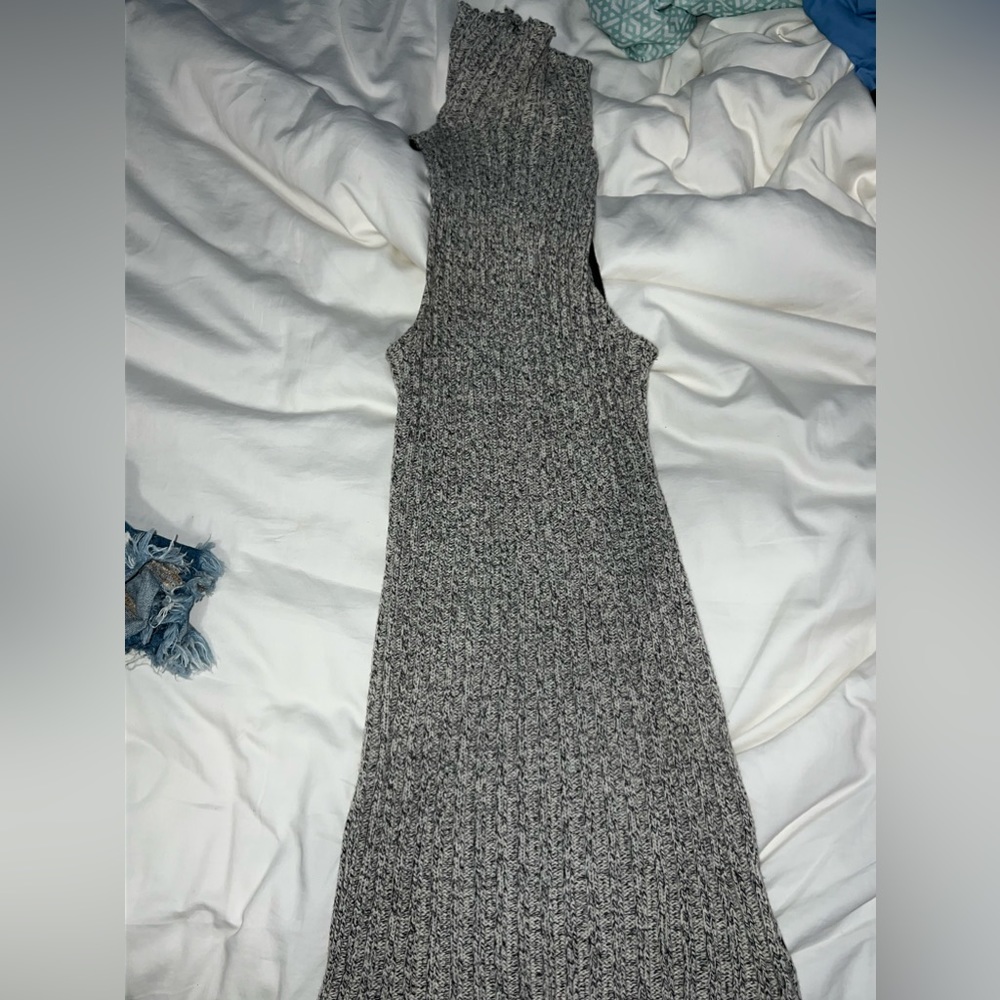 BDG Tight Grey Sweater Dress- Scrunches Up To Mini Dress- SIZE: MEDIUM